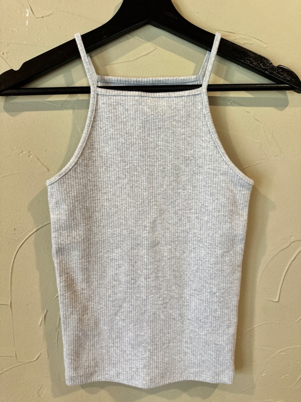 American Eagle Outfitters Light Gray Ribbed Halter Cami